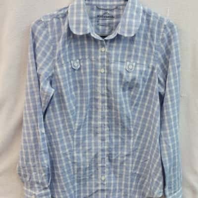 Kathmandu Womens  Size 8 Long Sleeve Shirt Purple / White 