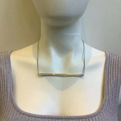 COSTUME - Mimco Womens Necklace with Bar Pendant Silvertone  #16