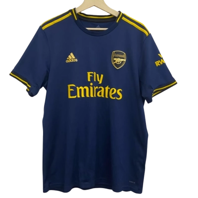 Adidas Mens  Size L Short Sleeve T-shirt Navy Blue / Yellow 