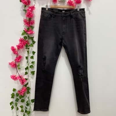 Ziggy Denim Womens Skinny Distressed Jeans Size 32 Black  