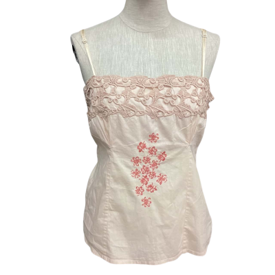  Odd Molly  Size 2 Shoestring Strap Top Light Prach 