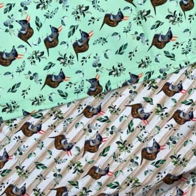 Green Mouse Pattern (300cm x 140cm) And Brown Mouse Pattern (120cm x 145cm) Fabric