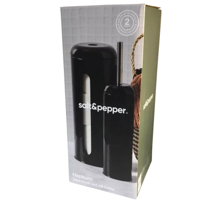 Salt & Pepper Hepburn Toilet Brush and Roll Holder