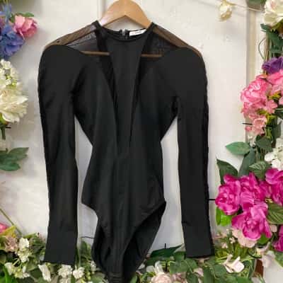 Sheike Womens  Size 6 Bodysuit Black  