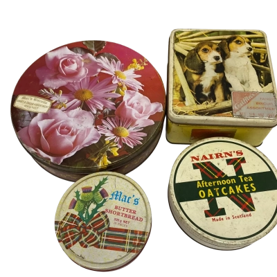 4 x Vintage Collectible Biscuit Tins