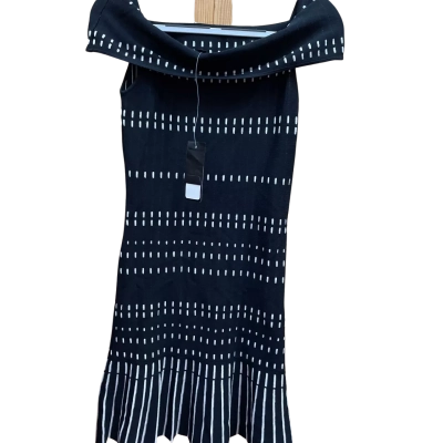 Forever New Womens  Size 10 Cocktail Dress Black  / Striped / White 