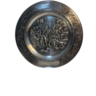 SKS pewter wall plate