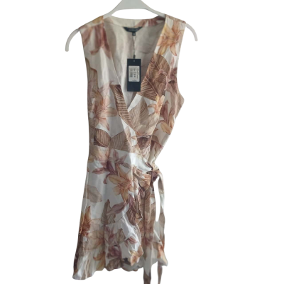 Portmans Women's Size 14 Casual Dress Beige / Burnt Orange / Cream / Floral 