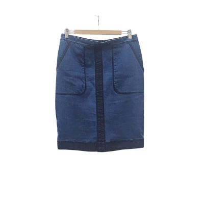 Country Road Womens  Size 12 Denim Skirt / Mini Skirt / Ruffled Hemline Skirt Blue 