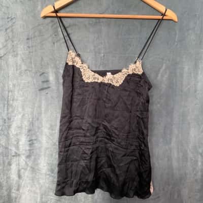 Oroton Womens  Size M Black  Top with lace