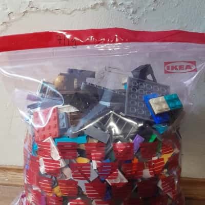 Bag of assorted lego pieces