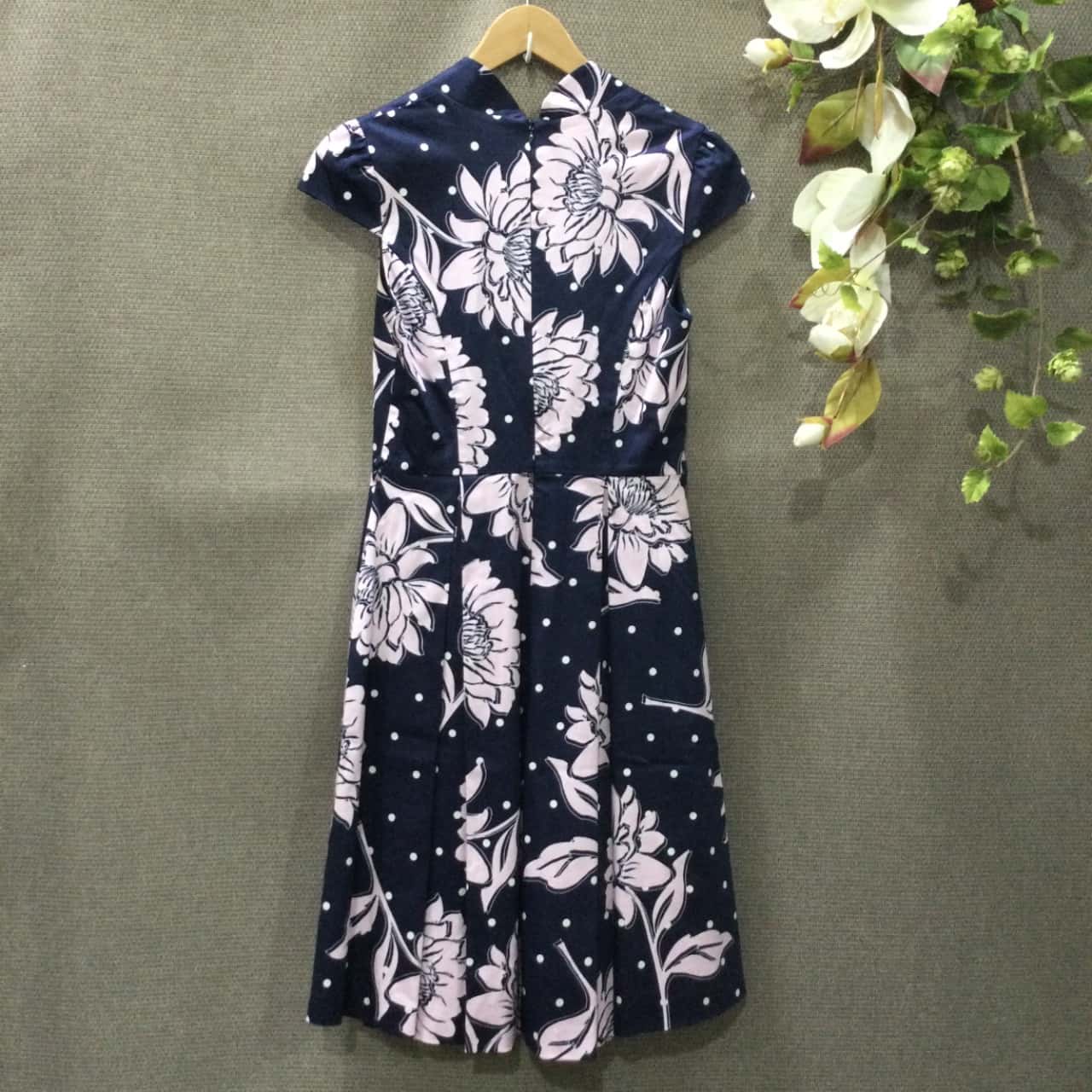strapless open back dress Long Sleeve Printed Lace Maxi Dress, Navy Pink Floral – Jolie Moi Retail main image 0