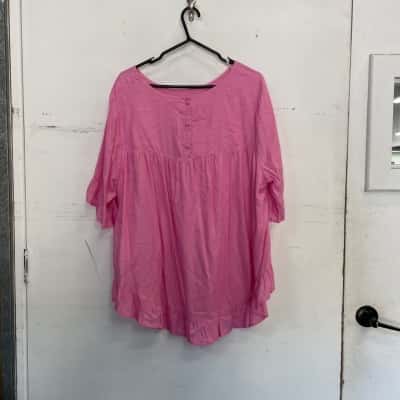 Elm Womens  Size 16 Blouse Pink  / Polka Dot 