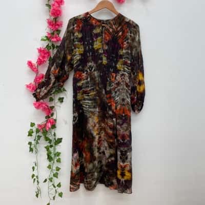 Zara Womens Long Sleeve Midi Dress Size M Multicoloured 