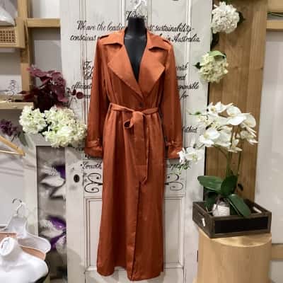 FRIEND of AUDREY BRAND! ABSOLUTELY STUNNING SEXY STYLE! Womens  Size S Track Jacket / Trench Coat Burnt Orange / Orange 
