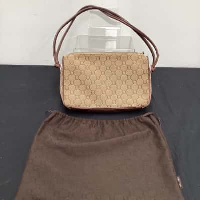 Oroton Womens Shoulder Bag Beige / Brown with dust bag 