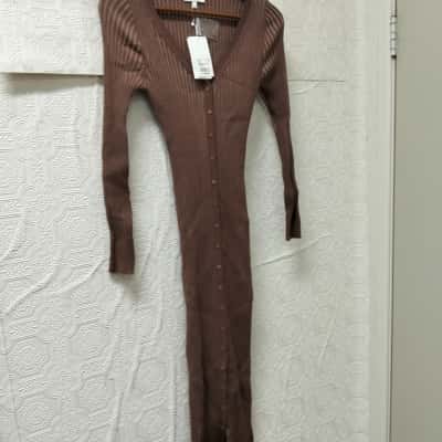 Kookai Womens  Size 0 Sadie Button Midi Dress NWT RRP$200