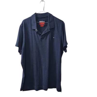 Superdry Men's Size XXL Short Sleeve Polo Top in Dark Blue 