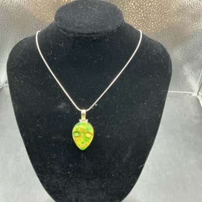  Womens Necklace with a Face Pendant 925