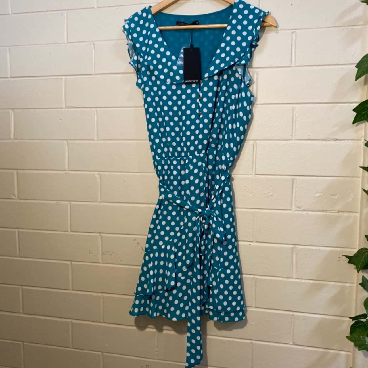 slim fit dress slacks Polka Dot Lace-Trim Cami Midi Dress main image 0
