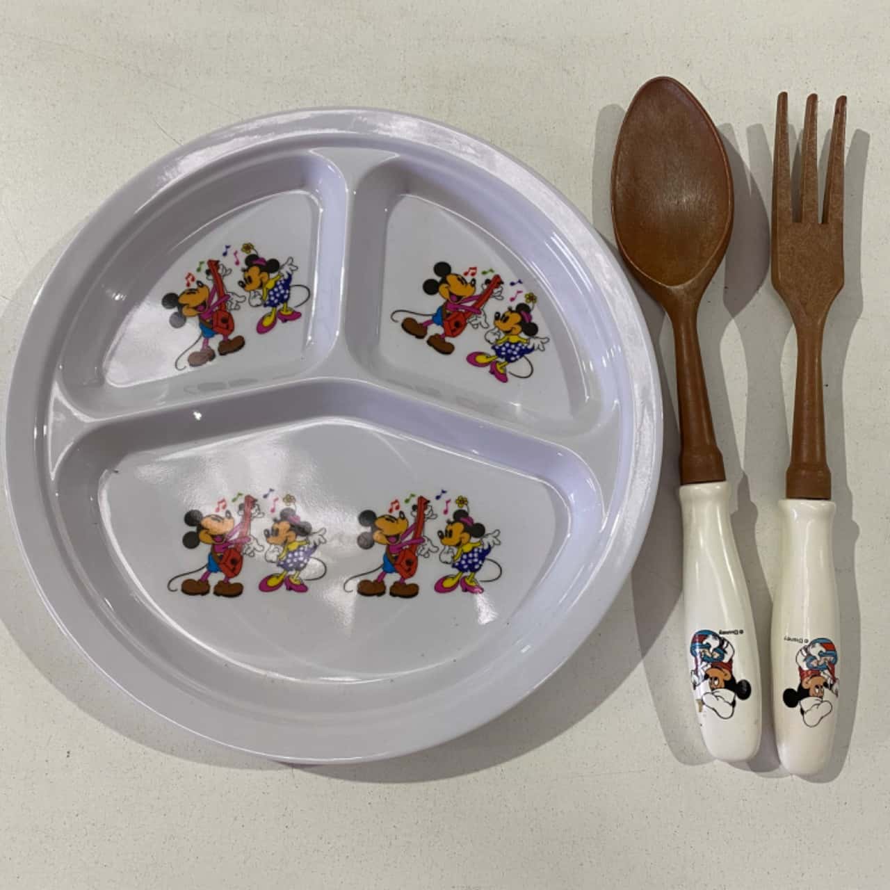 Mickey Mouse Salad Servers & Plastic Plate (s)