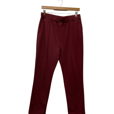 Noni B White Feather Fleece Pants  Size 14 / L Maroon 