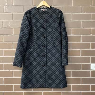 Review Womens Size 8 Dress Coat Black  