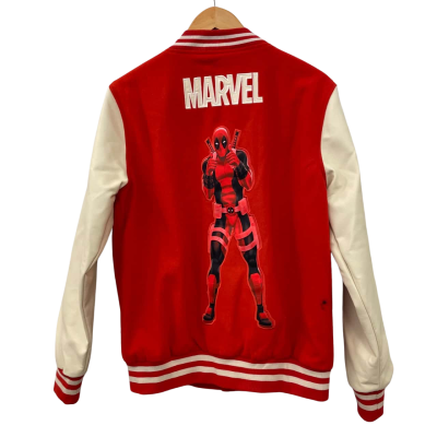 Coke/Marvel Mens  Size M Bomber Cream / Red 