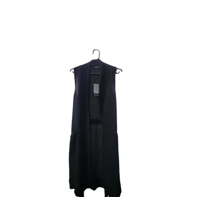 Saba Women's Size XS Sleeveless Longline Vest in Black  