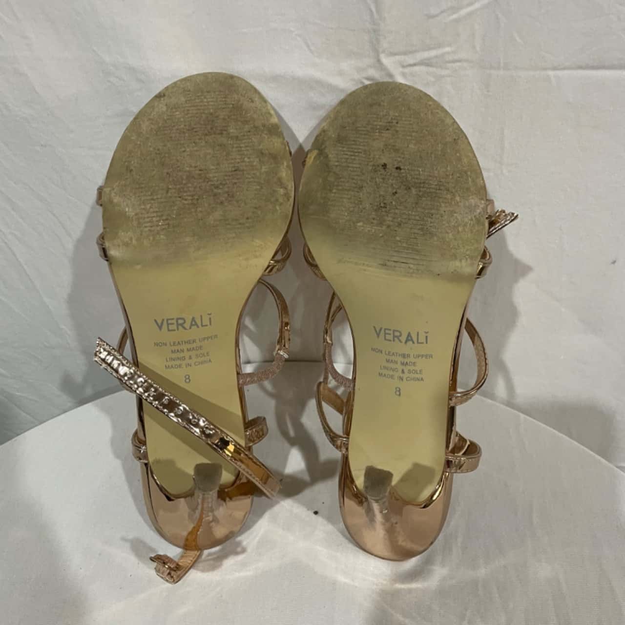Strawberry Block Heel by Verali - Rose gold