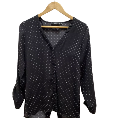 Sportsgirl Womens  Size 6 Black Polka Dot Blouse 