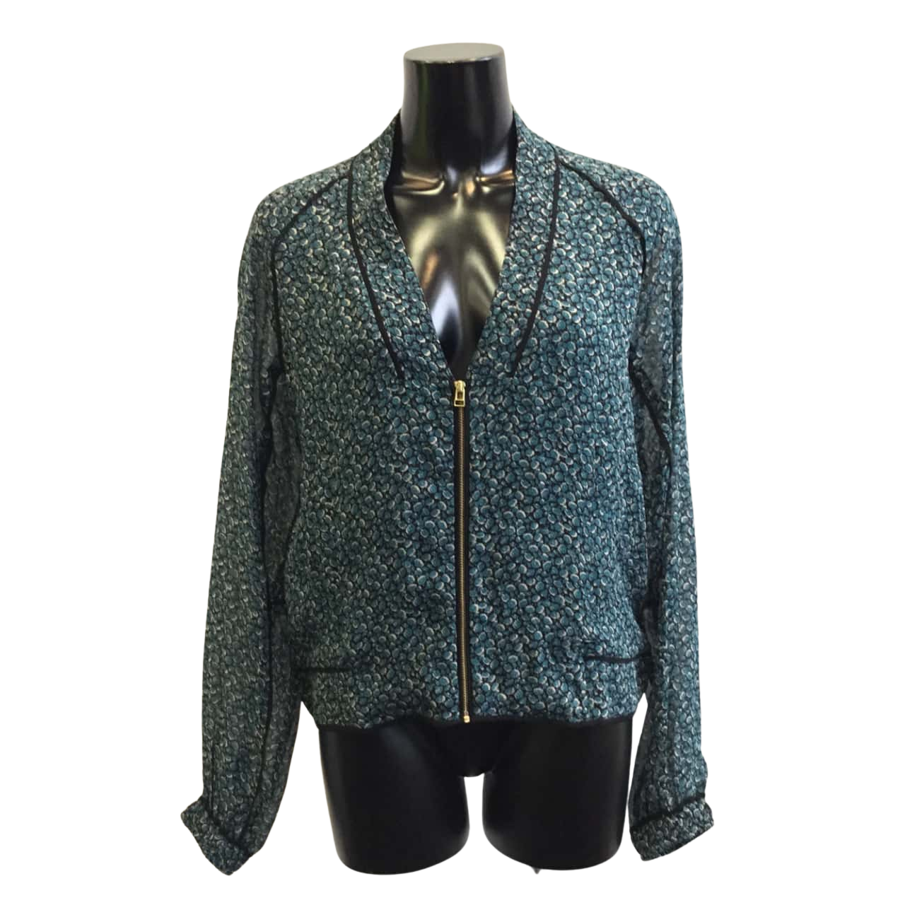 NOA NOA Womens Size 38 Lightweight Floral Jacket Green/Black