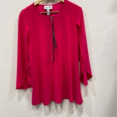 Joseph Ribkoff Womens  Size 16 Long Sleeve Top Black  / Pink  