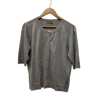 Jacqui-E Womens  Size L Button-down Cardigan Silver 