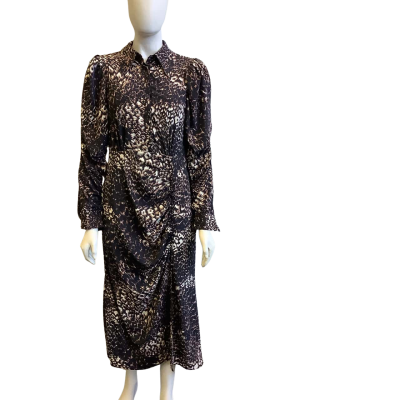 BNWT Topshop Women's Size 12 Long Sleeve Maxi Dress Animal print 