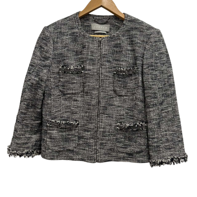 Jigsaw  Tweed jacket Womens  Size 12 Black  / Grey 