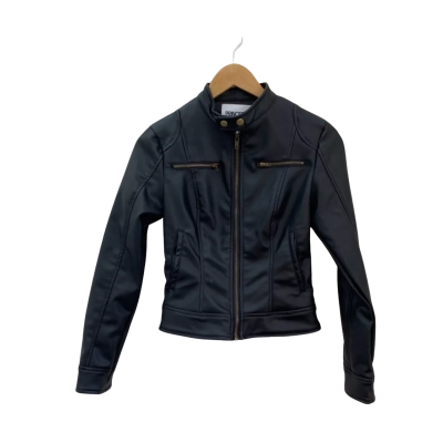 Princess Polly Womens  Size 6 Faux Leather Jacket Black  