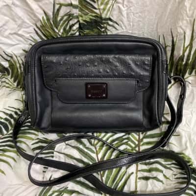 Mimco Womens Cross Body Bag Black  Leather 