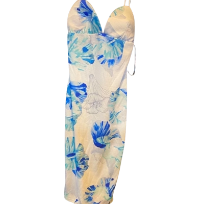 White Closet Womens  Size 12 Floral Dress Multicoloured 