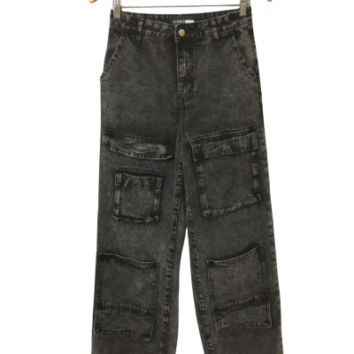 Women’s Size 3 Black FashionNova Wide Legged Cargo Jeans