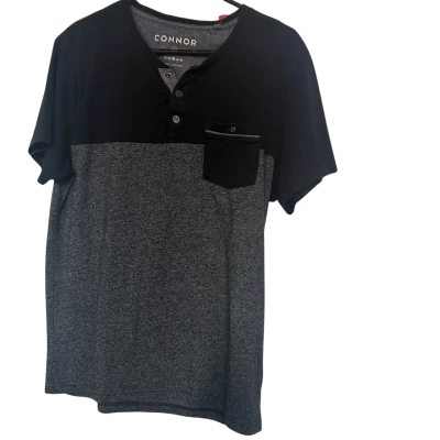 Connor Men's  Size M Short Sleeve T-shirt Black  / Grey 