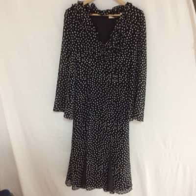 Keepsake the Label Womens  Size 8 Cocktail Dress Black  / Polka Dot / White 