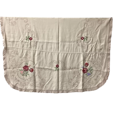 Vintage hand embroidered table cloth D