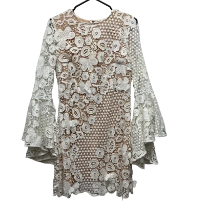 Seed Heritage Women's  Size 12 Cocktail / Long Sleeve / Mini Party Dress White 