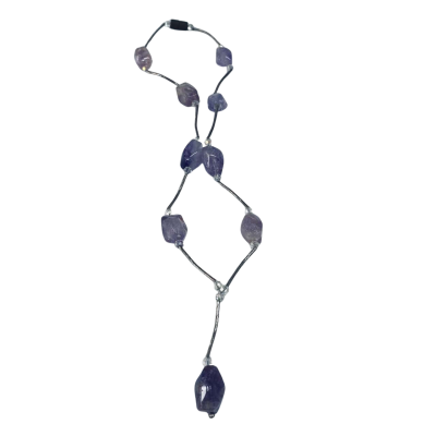 Amethyst stone necklace with magnetic closing