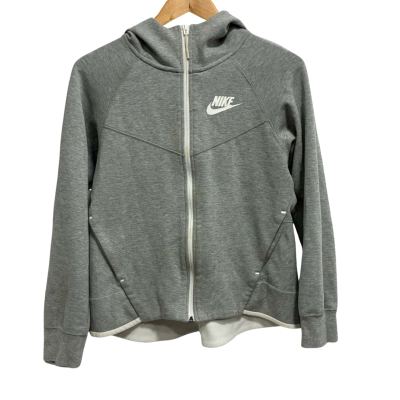 Nike Womens Size M Grey Zip Up Tech Hoodie