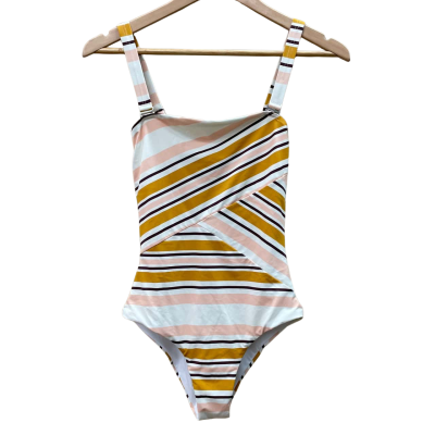BNWT Zulu & Zephyr Womens Size 8 Maroon/Mustard/Pink Striped One Piece Bathers   