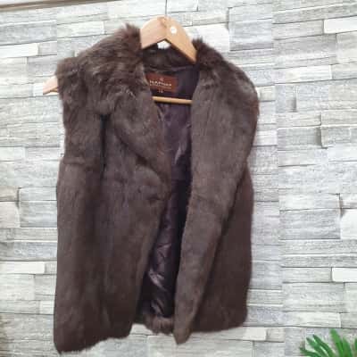 Naf Naf Womens  Size S Brown POIL DE LAPIN rabit fur