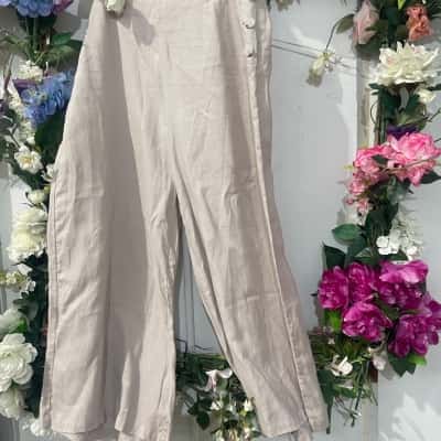 POL Clothing Size 12 pale pink-Lilac linen trousers 