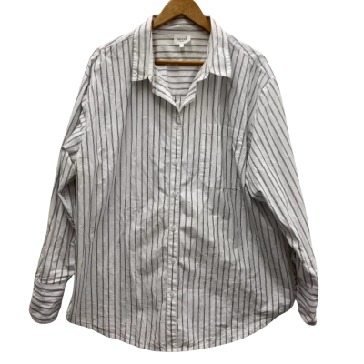 Seed Heritage Womens  Size 16 Long Sleeve Shirt Striped / White 